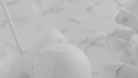 crushed android shells on spikes on a foggy, white junkyard