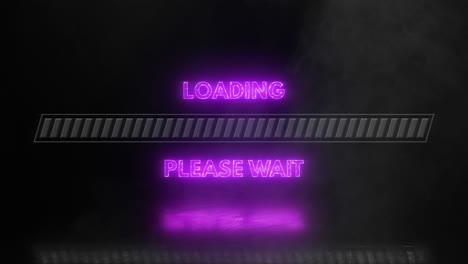 Purple-neon-loading-please-wait-progress-bar-icon-with-smoke-or-fog-effect