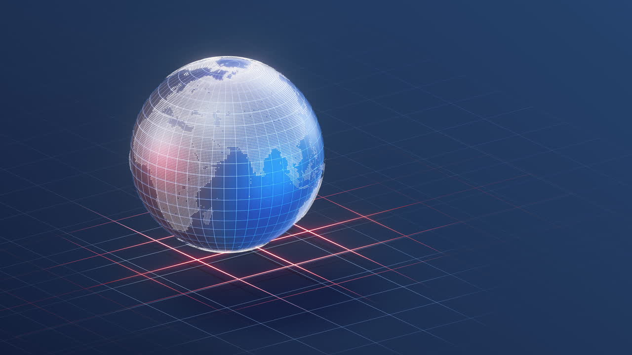 la rotación en bucle de la tierra, el concepto de tecnología de la información, la representación 3d.