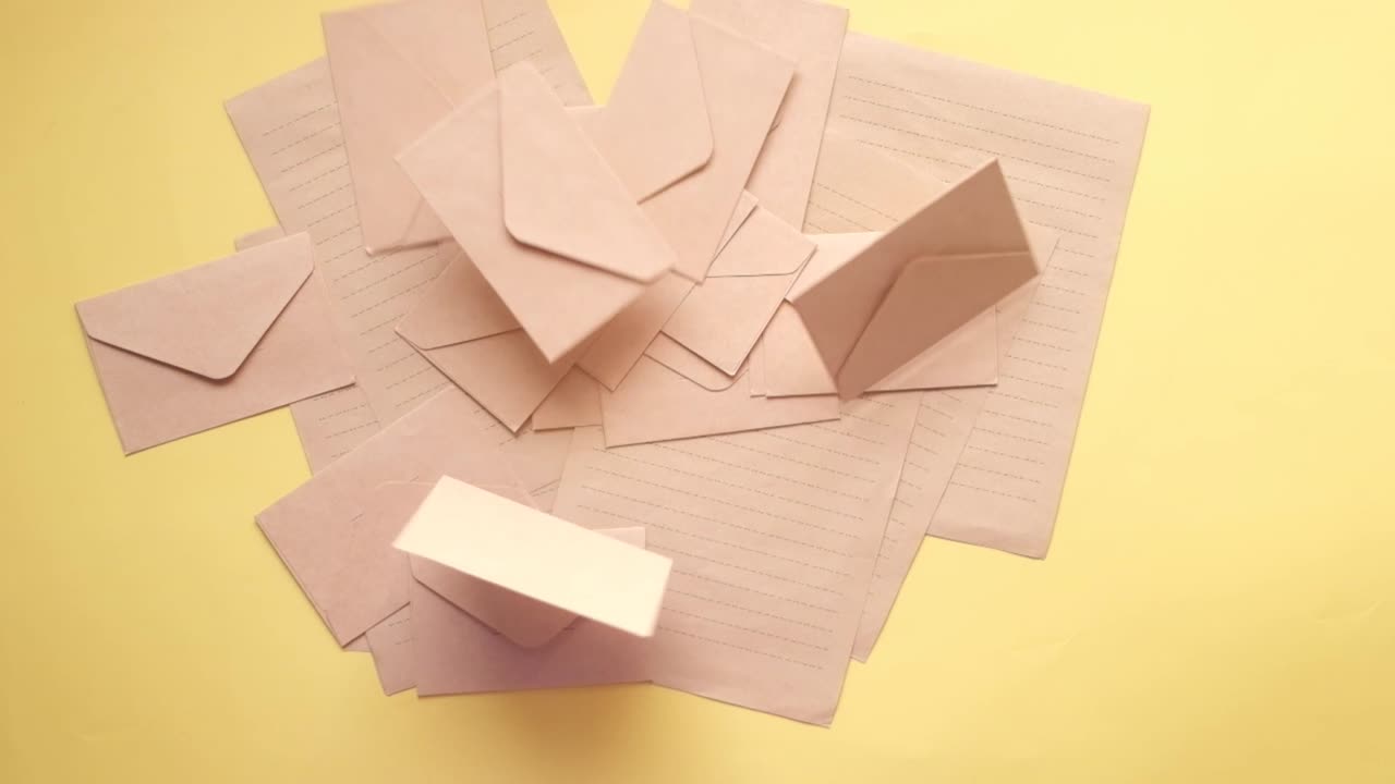 Pile of Pink Envelopes and Papers