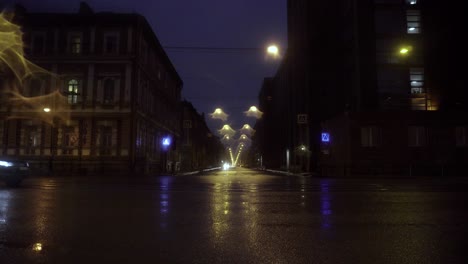 ghostly street at night