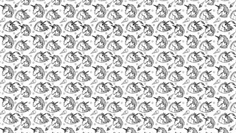 animation of seamless pattern with unicorns