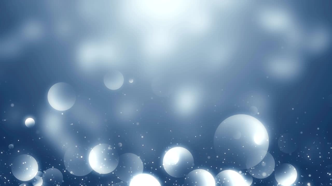 partículas de polvo azul abstracto luz bokeh títulos de movimiento bucle de fondo cinematográfico