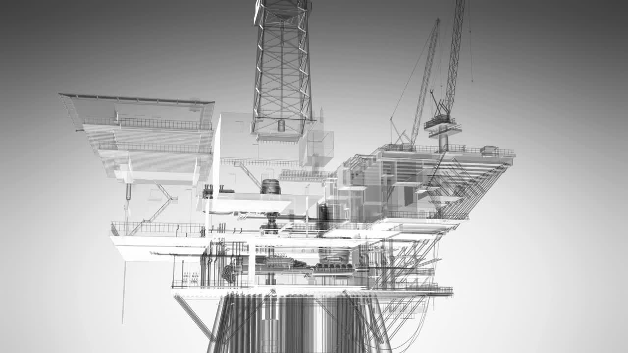 центральная платформа для переработки нефти и газа с вращающейся петлей