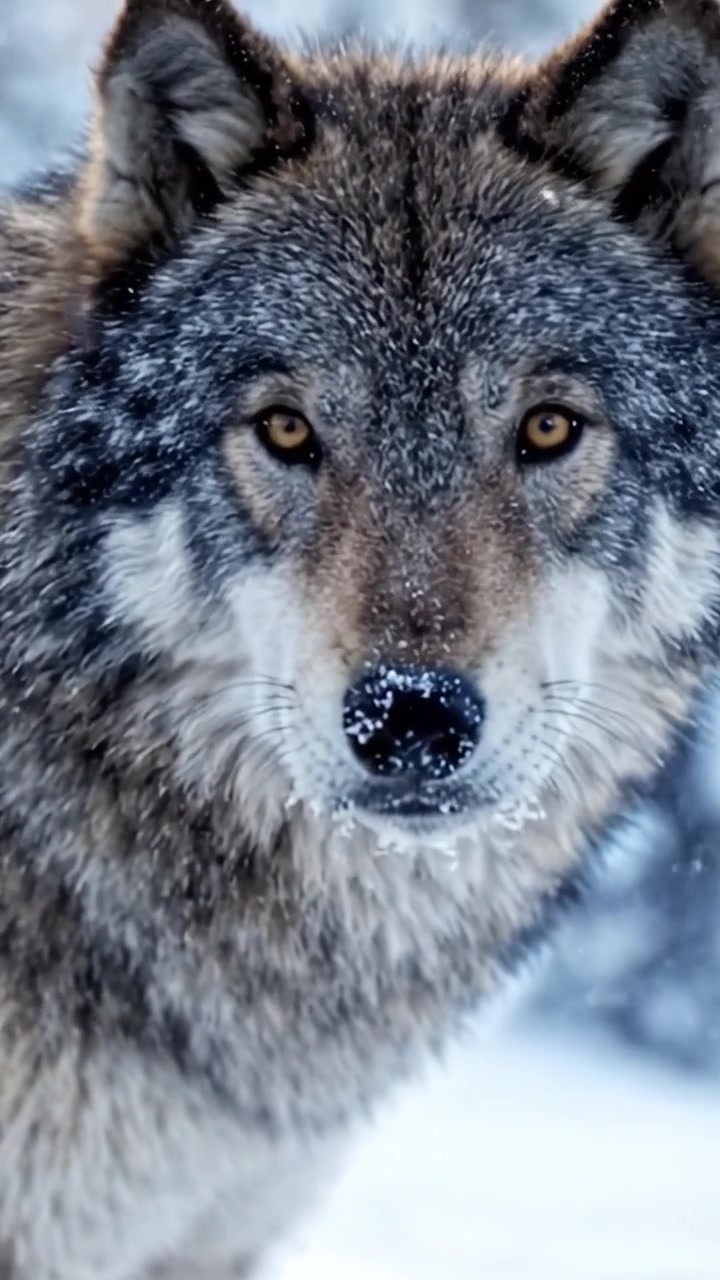 An Enigmatic Wolf Gliding Through a Winter Wonderland, Surrounded by Majestic Snow-Covered Trees in a Serene Wilderness Landscape