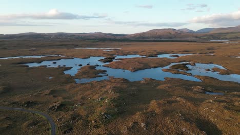 aerial of connemara, roundstone bog - natural wonder that beckons with its unique and mysterious allure