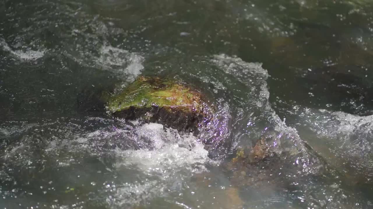 Slow motion of river water flows in the Salto Encantado park located in Misiones, Argentina