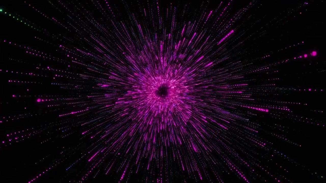 Abstract Pink Particle Explosion Radiating From Center