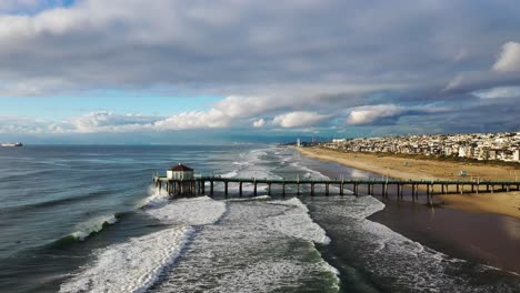 Clima-Tormentoso-En-Manhattan-Beach,-California