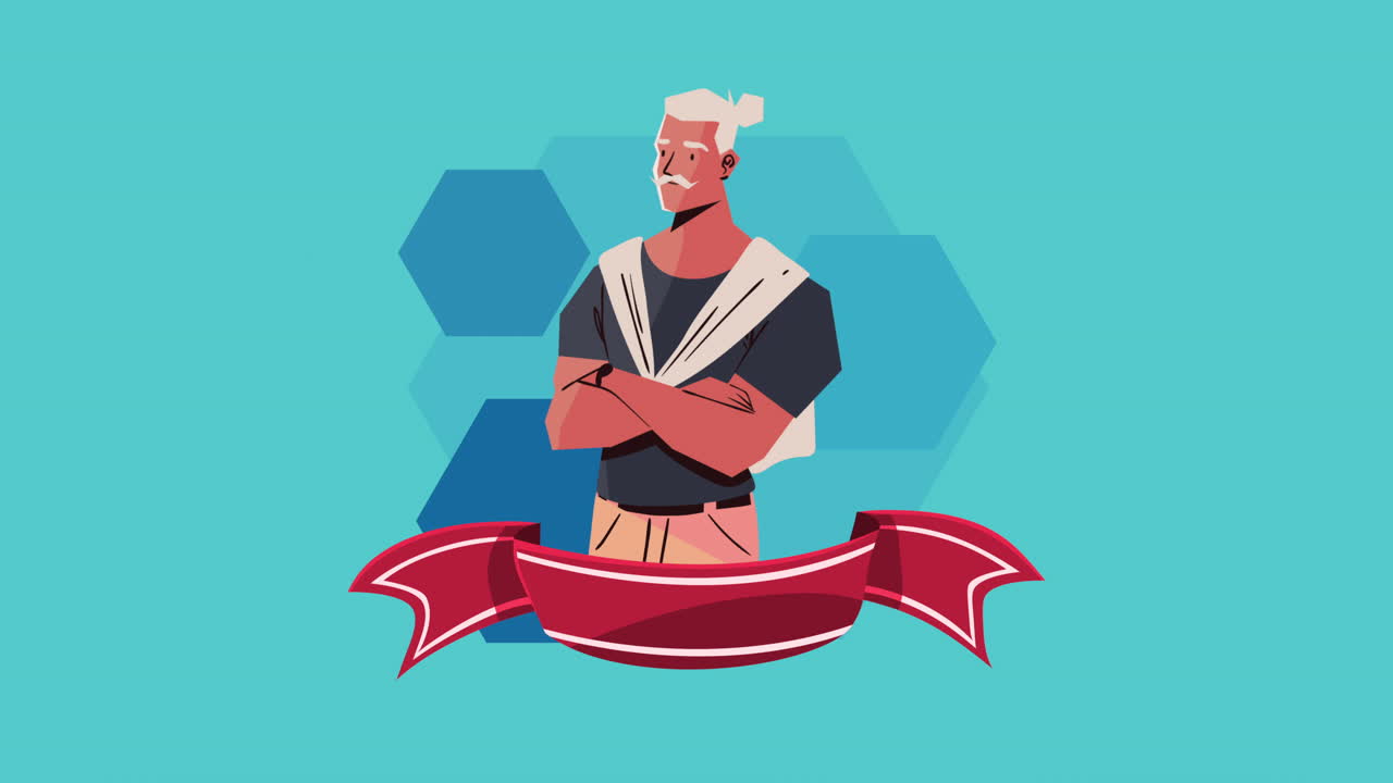 리본 프레임 으로 모델링 하는 스터 남자