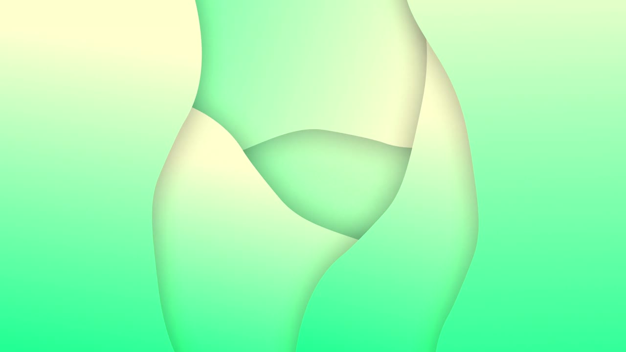 Animation of green gradient lines waving in seamless loop