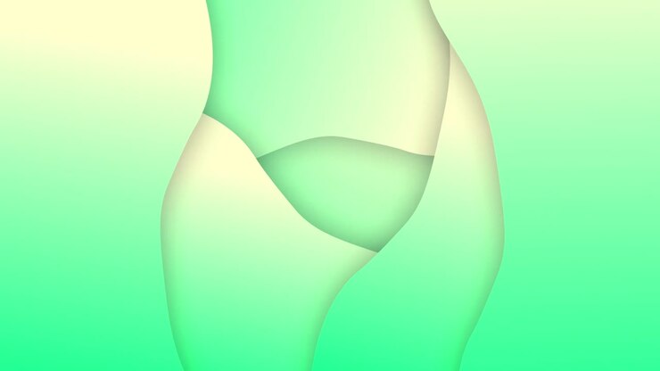 Animation of green gradient lines waving in seamless loop