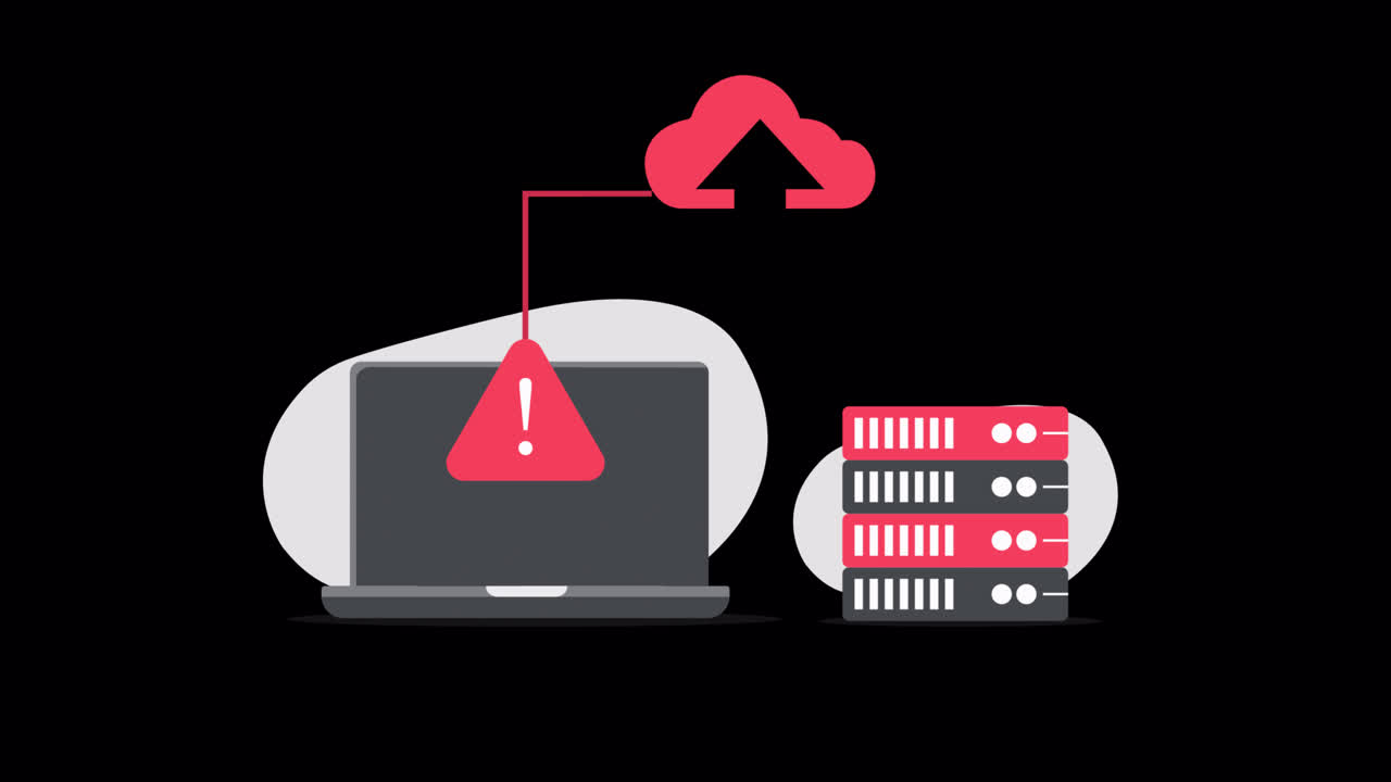 Laptop and Cloud Servers with Data Transfer Alert