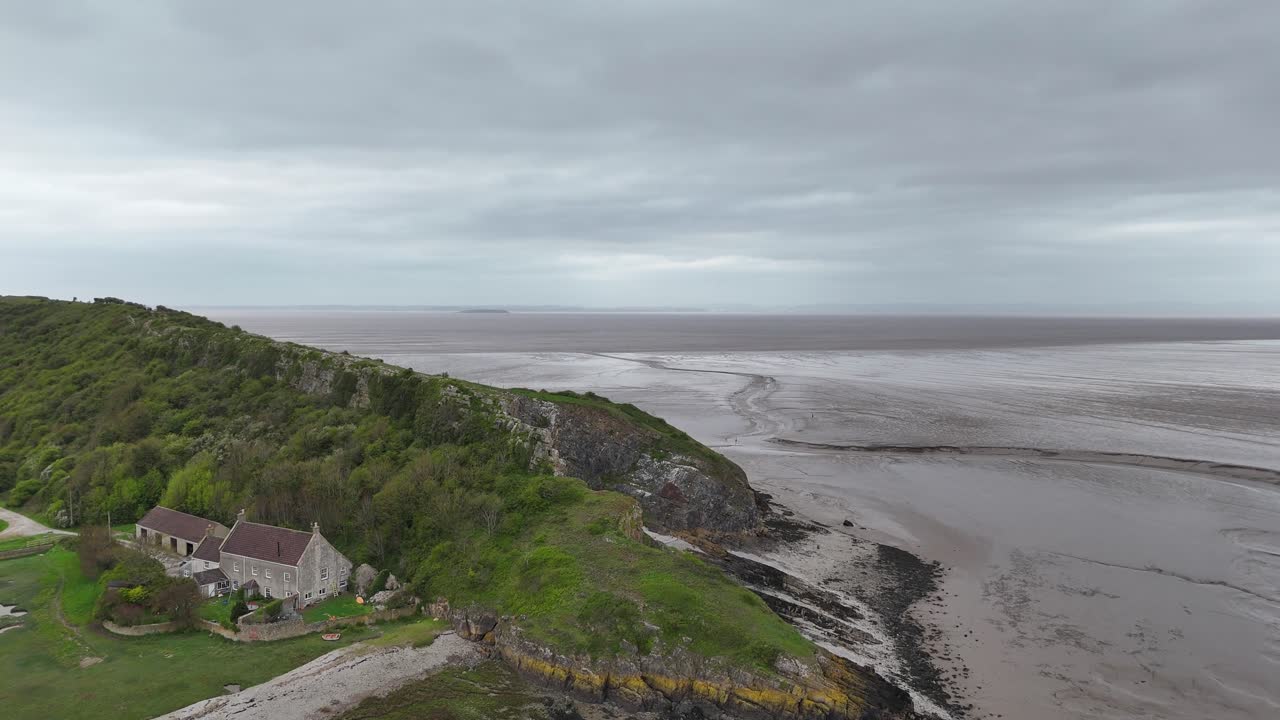 Avsidesliggende hus Weston-super-Mare Somerset UK stigende droneoversikt