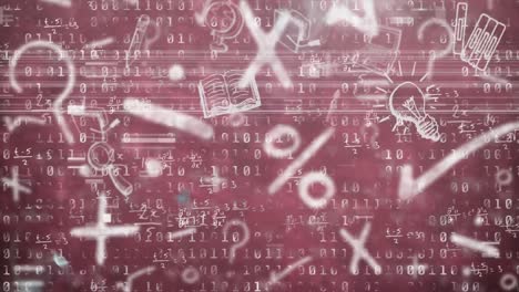 animación del procesamiento de datos digitales sobre letras.