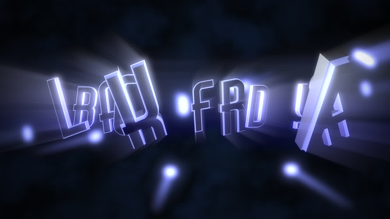 texto de introducción de animación viernes negro y círculos de neón azul de movimiento fondo abstracto