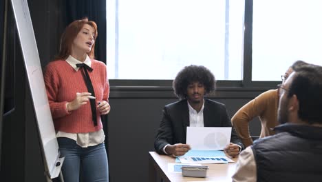 female manager explaining plan to colleagues