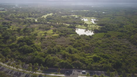 Antena-De-Un-Campo-De-Golf-Tropical-Y-Soleado-En-México