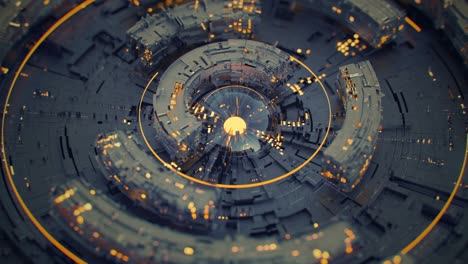 rotating circle elements seamless loop 3d render animation