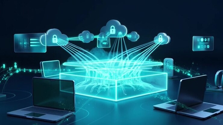 Digital Cloud Computing and Data Security Network Visualization