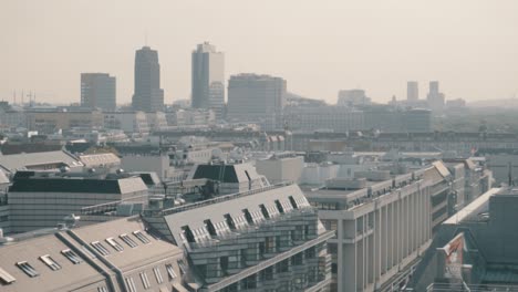 slow motion: cityscape of berlin with towers of potsdamer platz in summer