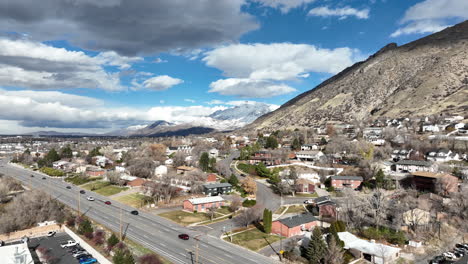 beautiful day in provo utah neighbourhood aerial