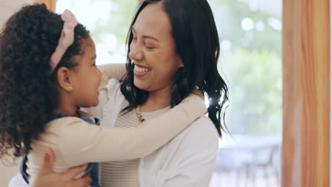 Home,-hug-and-mother-with-girl