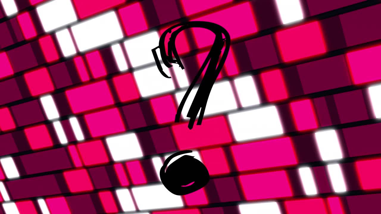 분홍색 불빛 위에 물음표의 애니메이션