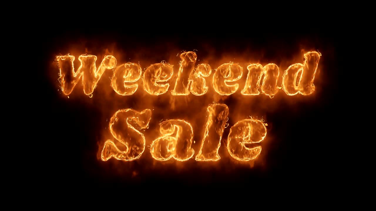 주말 판매 단어 뜨거운 애니메이션 불타는 현실적인 불 불꽃 루프