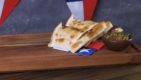 chile fiestas patrias chilean flag anniversary national day empanadas pebre meal food