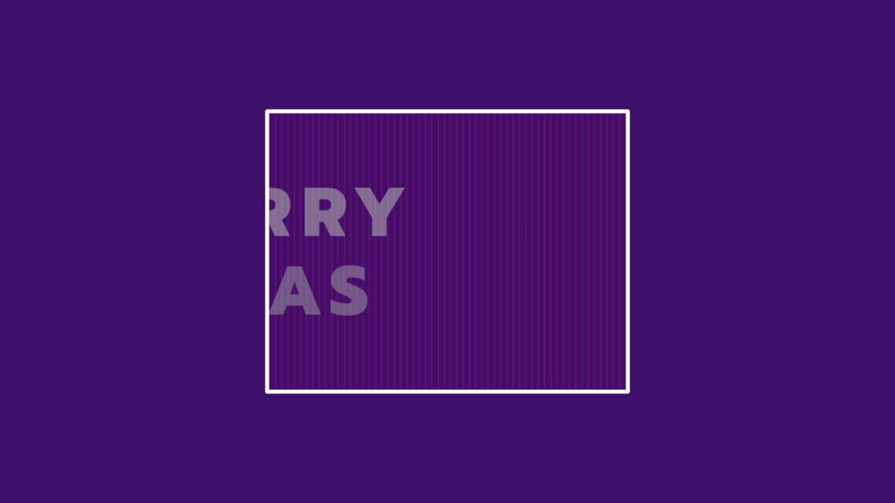 feliz navidad en marco blanco sobre degradado morado