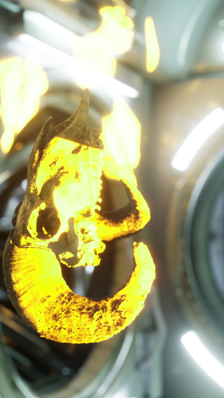 Ram skull floating in microgravity aboard the international space station