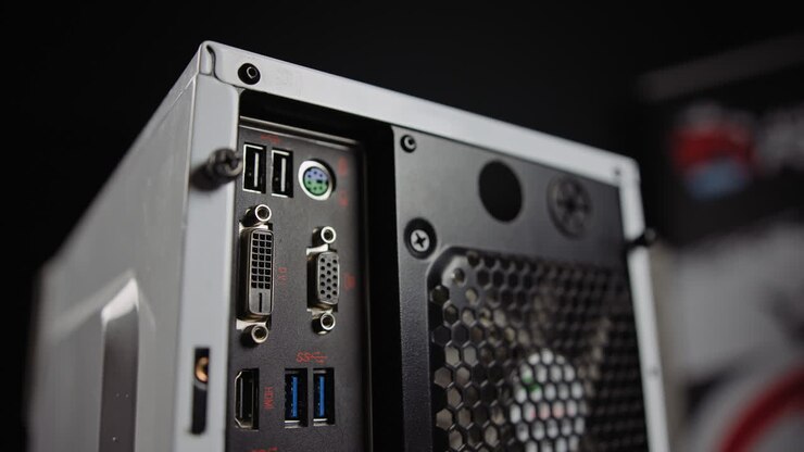 Bagside af gammel gaming computer