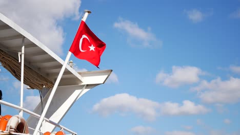 turkish flag on a ferry