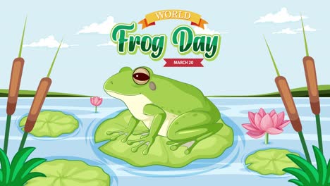 animated frog enjoying a sunny day on a lily pad