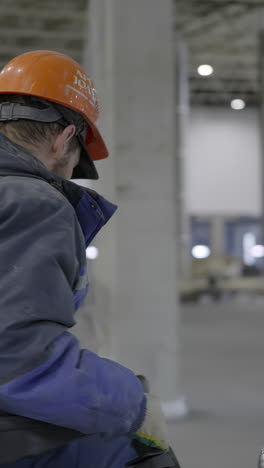 construction worker in industrial setting