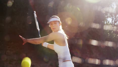 Active-sportswoman-playing-tennis