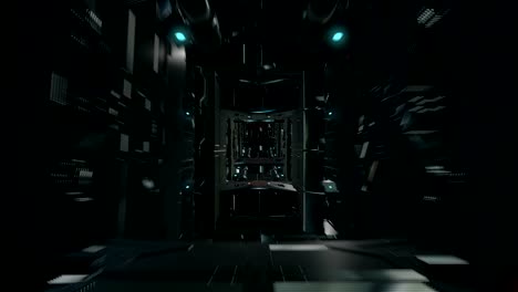 renderizado en 3d de un túnel futurista con luz, bucle.