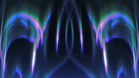 abstracto fractal multicolor de la aurora boreal girando a través del cielo nocturno
