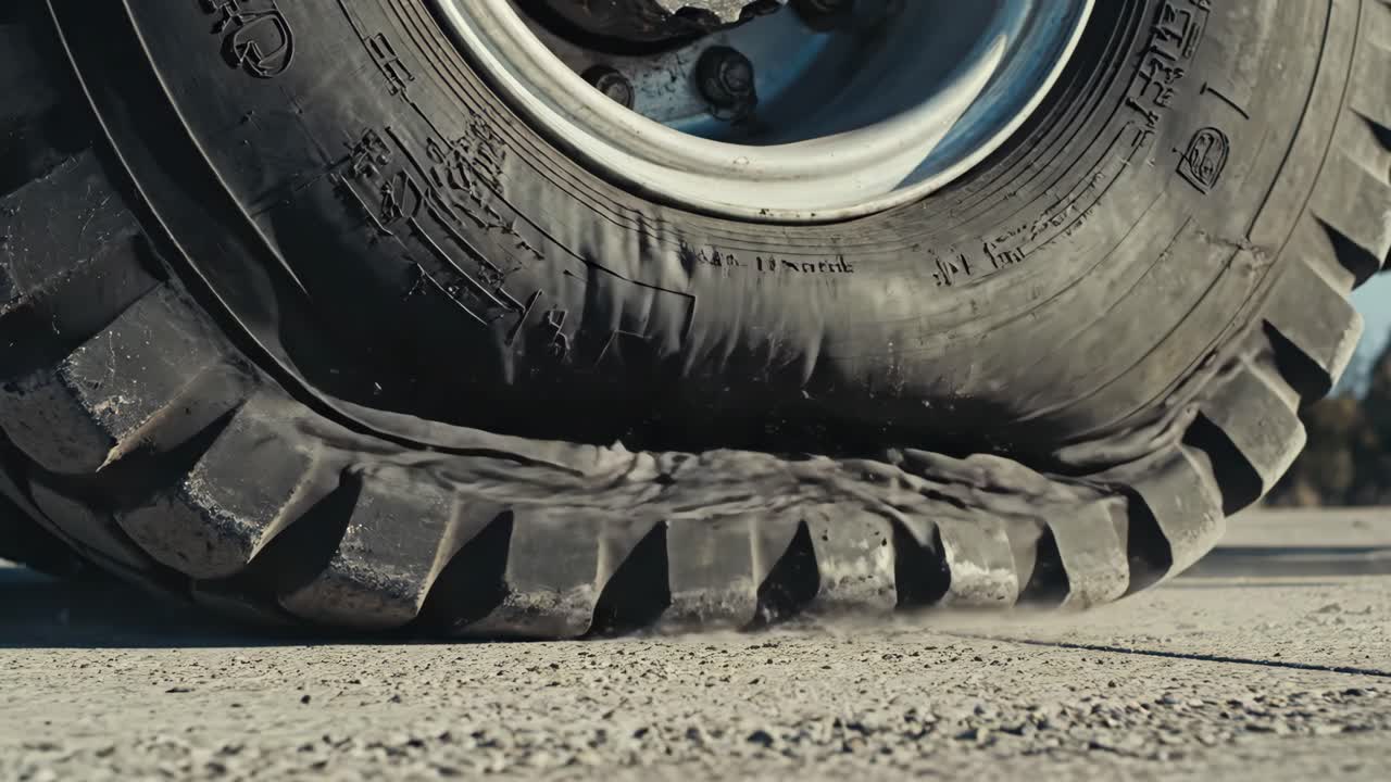 Flat and Deflated Tire
