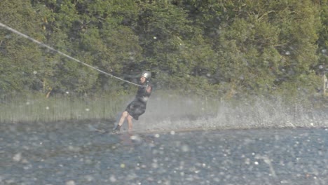 waterskier falling in slow motion