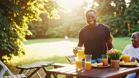 joyful outdoor gathering with friends and family