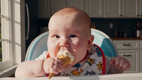 baby eating ice cream
