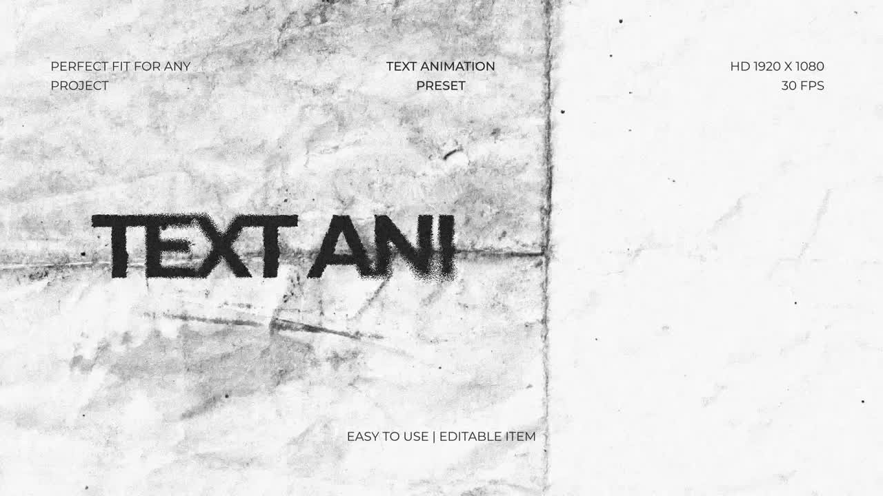 Dynamic Grunge Text Animation Preset Reveal