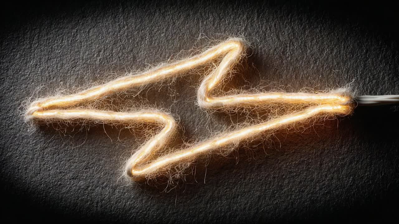 A Captivating Study of Illuminated Neon Lighting in Zigzag Patterns, Showcasing Artistic Expression through Unique Glow and Textural Contrast