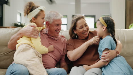 happy grandparents with granddaughters