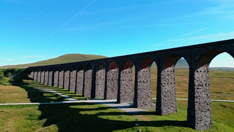 drone view of the ribblehead viaduct, the longest and the third tallest structure on the settle-carlisle railway line