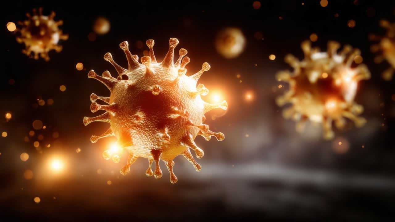 Indviklet visualisering af viruspartikler under et mikroskopisk objektiv: Udforskning af strukturen og dynamikken af patogene enheder i et fantastisk digitalt univers