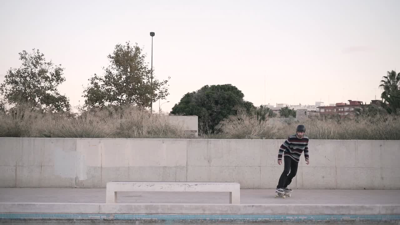 Skateboarding at a city park