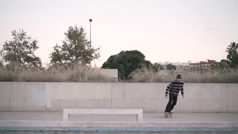 skateboarding at a city park